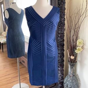 Blue fitted Cocktail Dress.